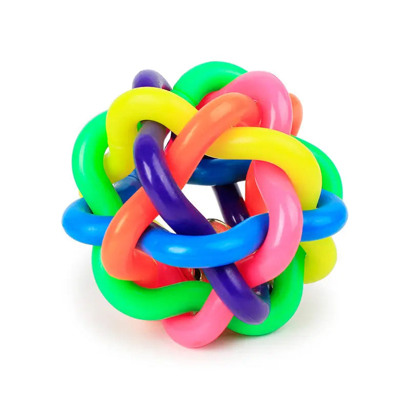 1pc Pet Chew Toys; Colorful Rubber Balls With Bell Bite Resistant Interactive Toy For Dogs & Cats - VINE GLOBAL