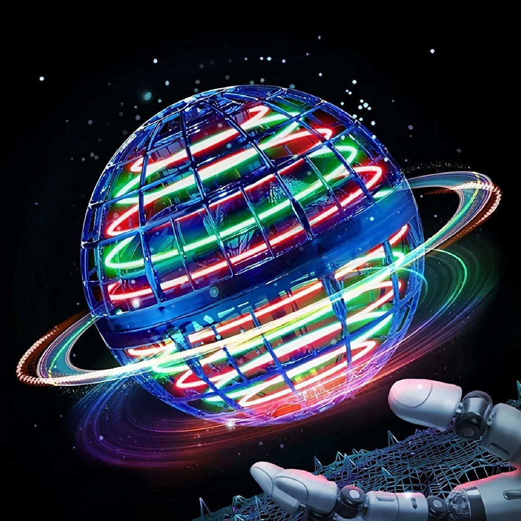 Flying Orb Ball Toy; Magic Hand Controlled Spinner Mini Drone; Fly Orb With 360° Rotating Spinning LED Light Christmas Or New Year Gifts - VINE GLOBAL