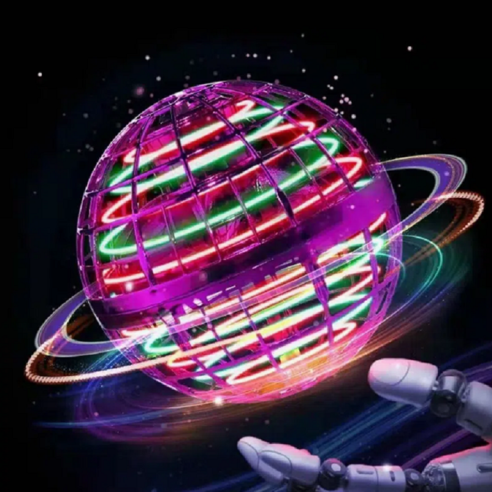 Flying Orb Ball Toy; Magic Hand Controlled Spinner Mini Drone; Fly Orb With 360° Rotating Spinning LED Light Christmas Or New Year Gifts - VINE GLOBAL