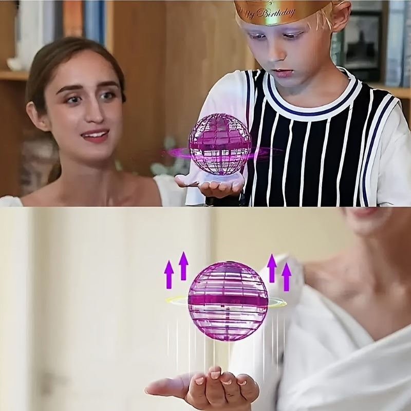 Flying Orb Ball Toy; Magic Hand Controlled Spinner Mini Drone; Fly Orb With 360° Rotating Spinning LED Light Christmas Or New Year Gifts - VINE GLOBAL