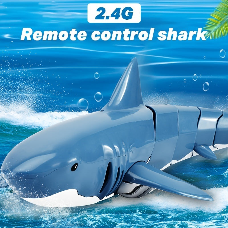 2.4G Rechargeable RC Boat Shark Toys For 4-14 Years Old; Boy Swimming Pool Bathroom Cool Toys Gift - VINE GLOBAL