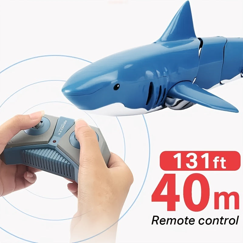 2.4G Rechargeable RC Boat Shark Toys For 4-14 Years Old; Boy Swimming Pool Bathroom Cool Toys Gift - VINE GLOBAL
