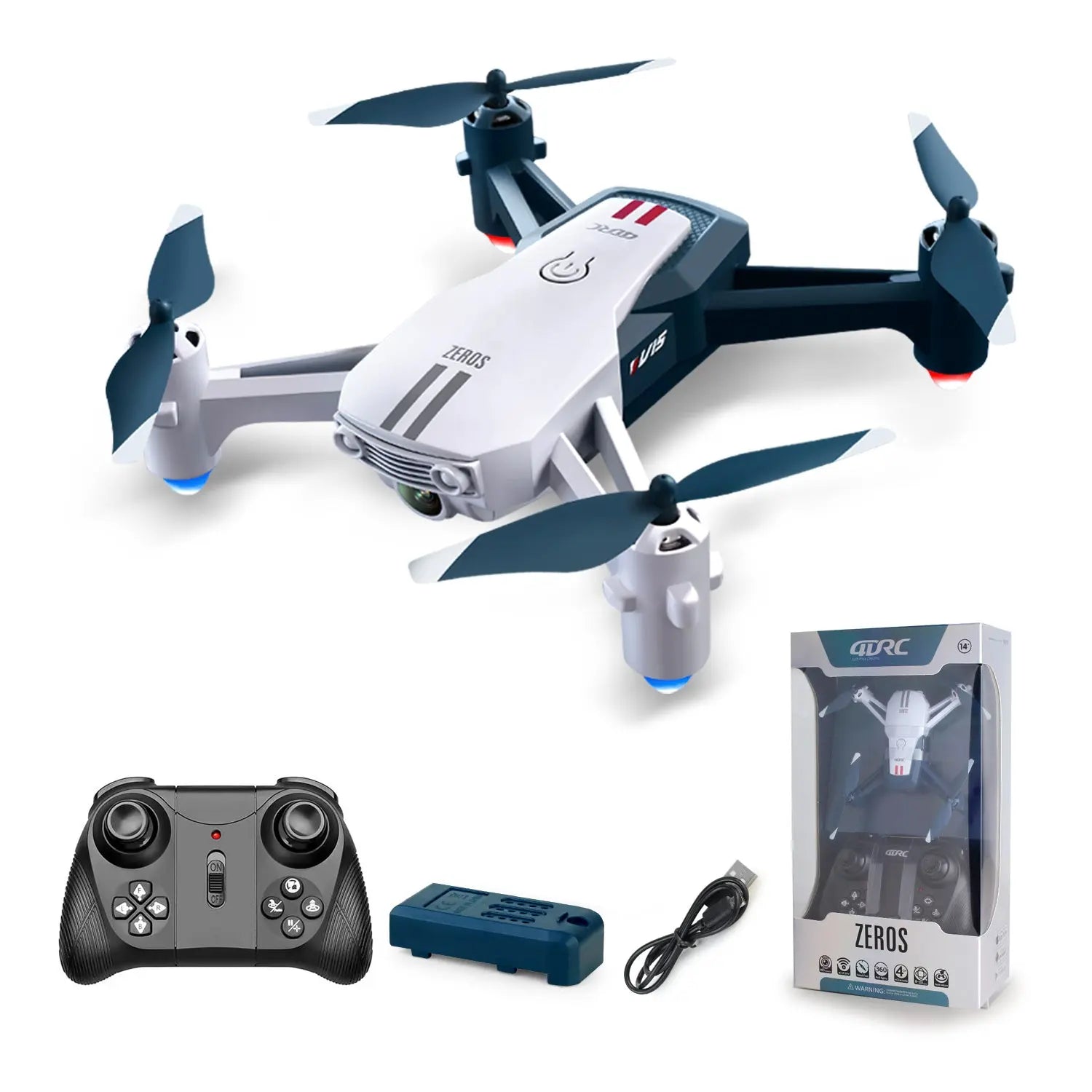4DRC V15 Remote Control Drone; Quadcopter With Lights; Remote Control Flying Toys; Christmas Gifts For Children - VINE GLOBAL