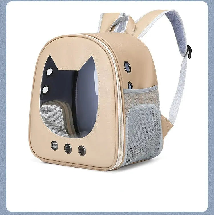 Cat backpack Light color transparent pet bag large space comfortable breathable cat backpack; Cat Backpack Carrier - VINE GLOBAL