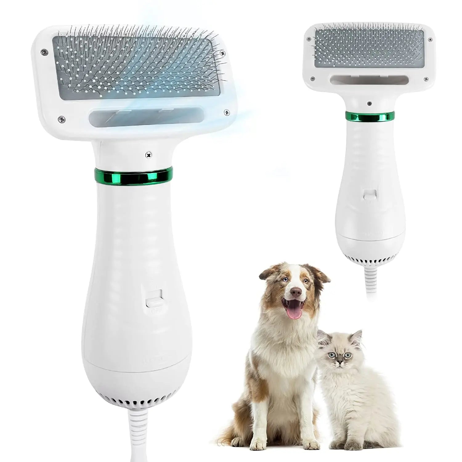 Pet hair comb Dog and cat hair dryer 2 and 1 pet supplies Pet hair Dryer with Slicker Brush; pet grooming - VINE GLOBAL