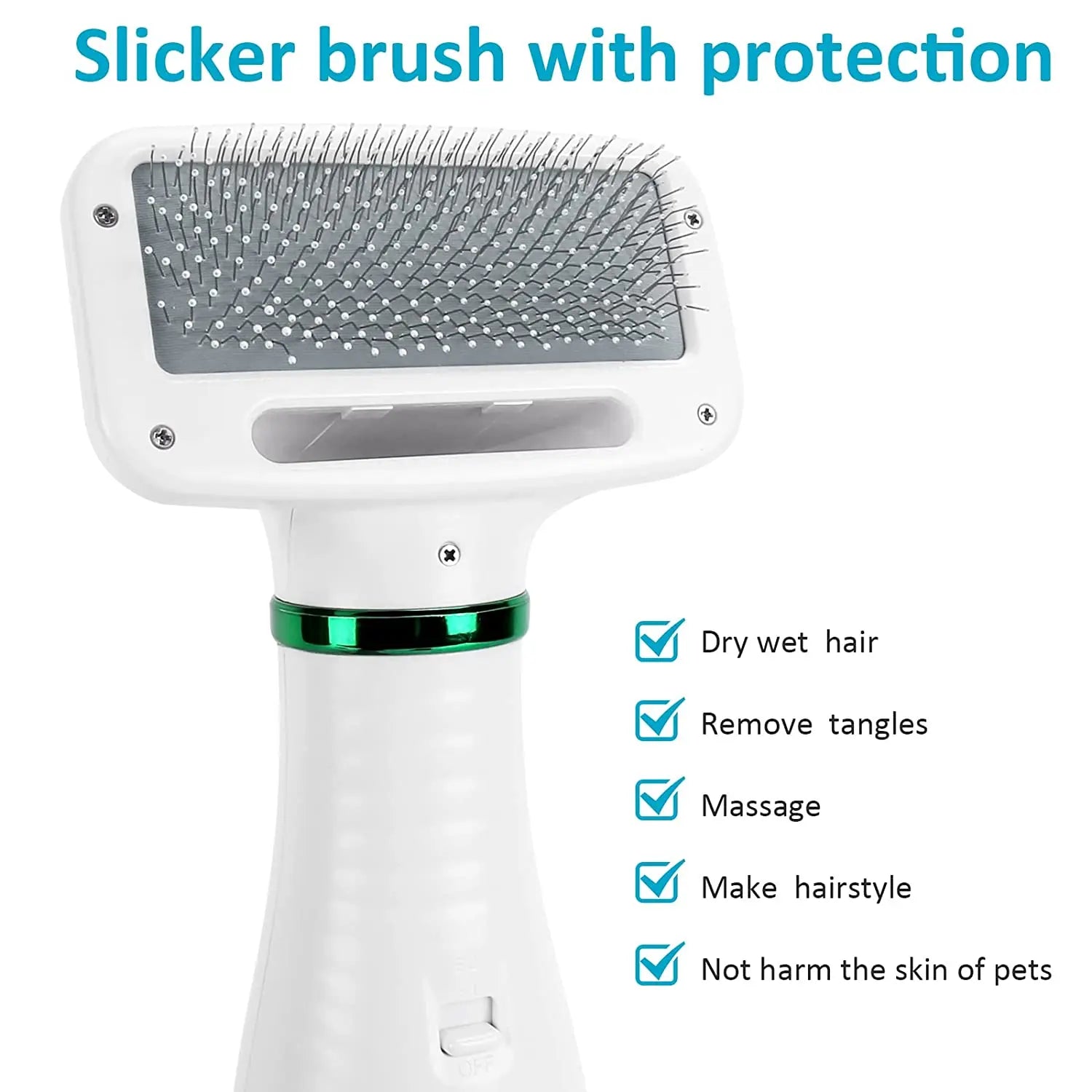 Pet hair comb Dog and cat hair dryer 2 and 1 pet supplies Pet hair Dryer with Slicker Brush; pet grooming - VINE GLOBAL