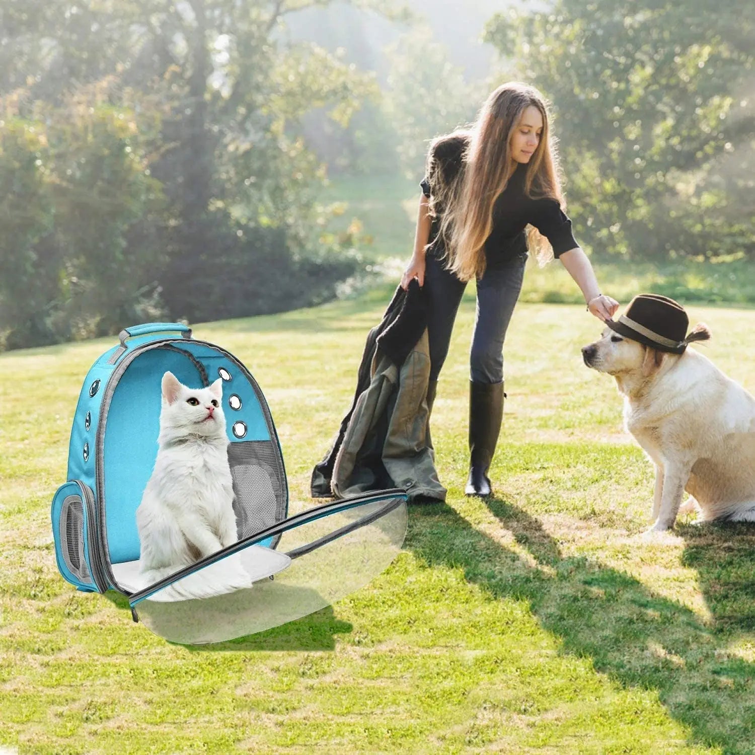 Cat Backpack Carrier Bubble Bag; Small Dog Backpack Carrier for Small Dogs; Space Capsule Pet Carrier Dog Hiking Backpack Airline Approved Travel Carrier - VINE GLOBAL