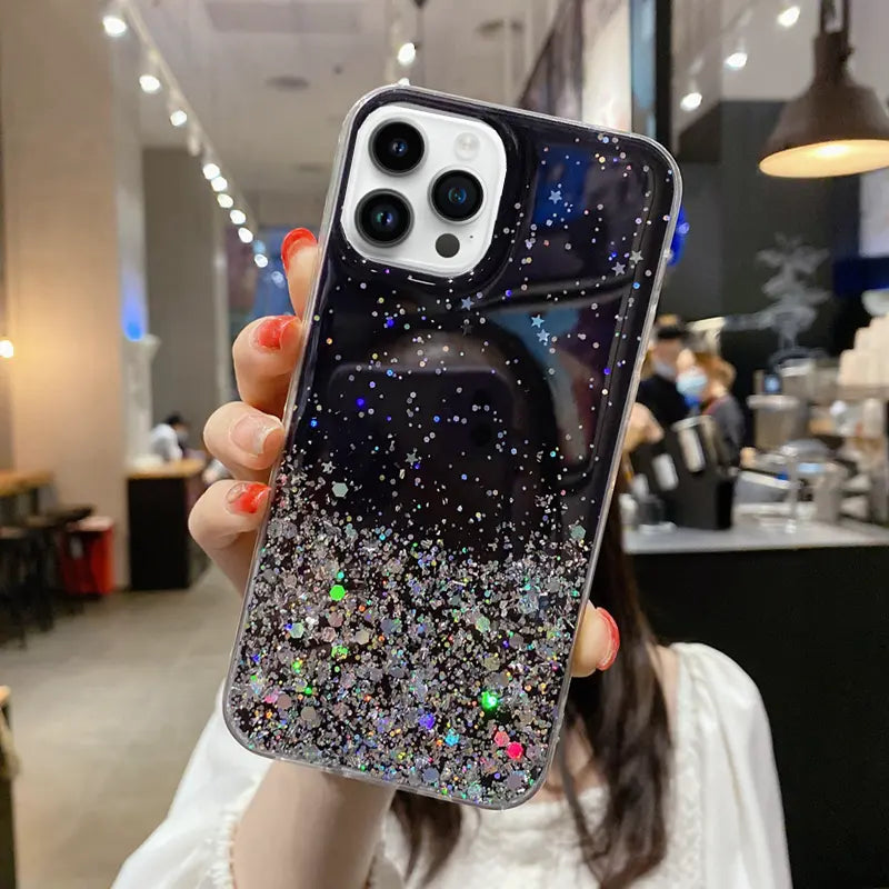 Epoxy Starry Sky Glitter Powder Phone Case For ; iPhone14 Series ; iPhone13 Series ; iPhone12 Series; ; iPhone11 Series ; iPhoneX/XS/XSMax - VINE GLOBAL