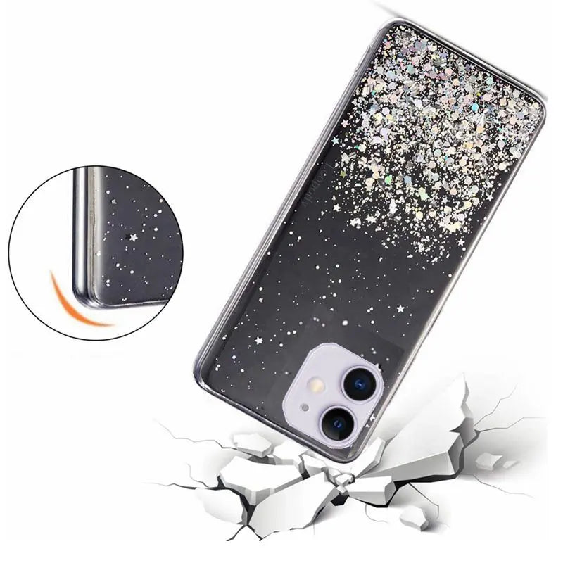 Epoxy Starry Sky Glitter Powder Phone Case For ; iPhone14 Series ; iPhone13 Series ; iPhone12 Series; ; iPhone11 Series ; iPhoneX/XS/XSMax - VINE GLOBAL
