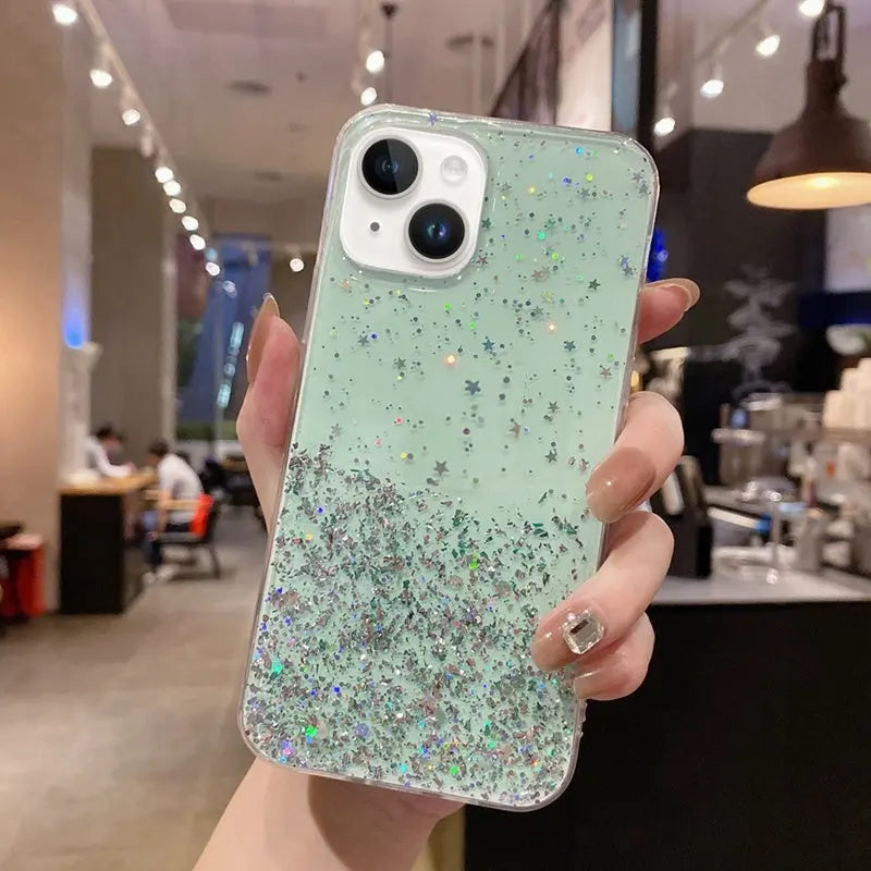 Epoxy Starry Sky Glitter Powder Phone Case For ; iPhone14 Series ; iPhone13 Series ; iPhone12 Series; ; iPhone11 Series ; iPhoneX/XS/XSMax - VINE GLOBAL