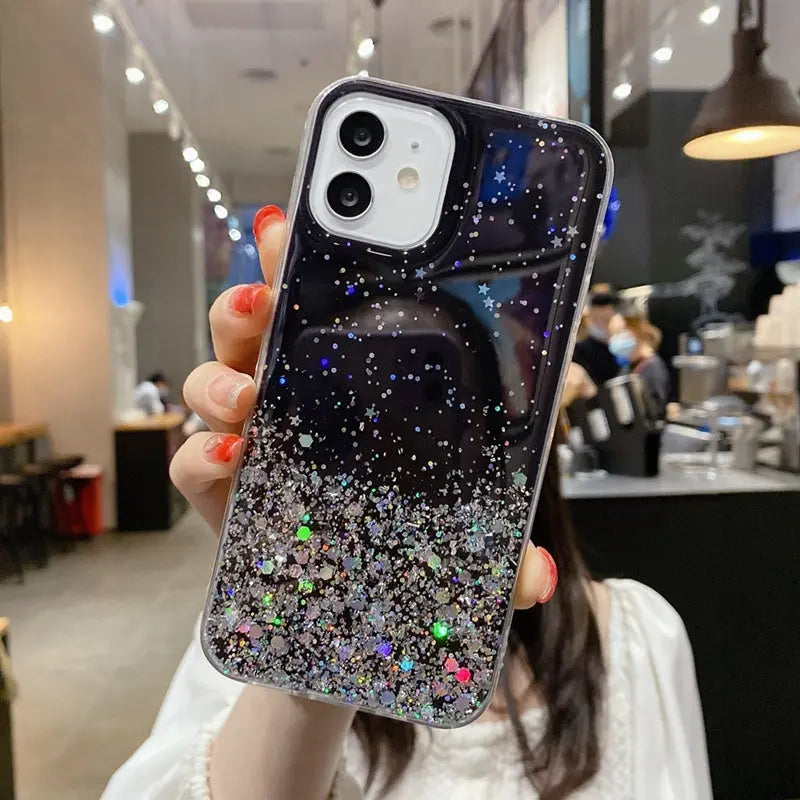 Epoxy Starry Sky Glitter Powder Phone Case For ; iPhone14 Series ; iPhone13 Series ; iPhone12 Series; ; iPhone11 Series ; iPhoneX/XS/XSMax - VINE GLOBAL