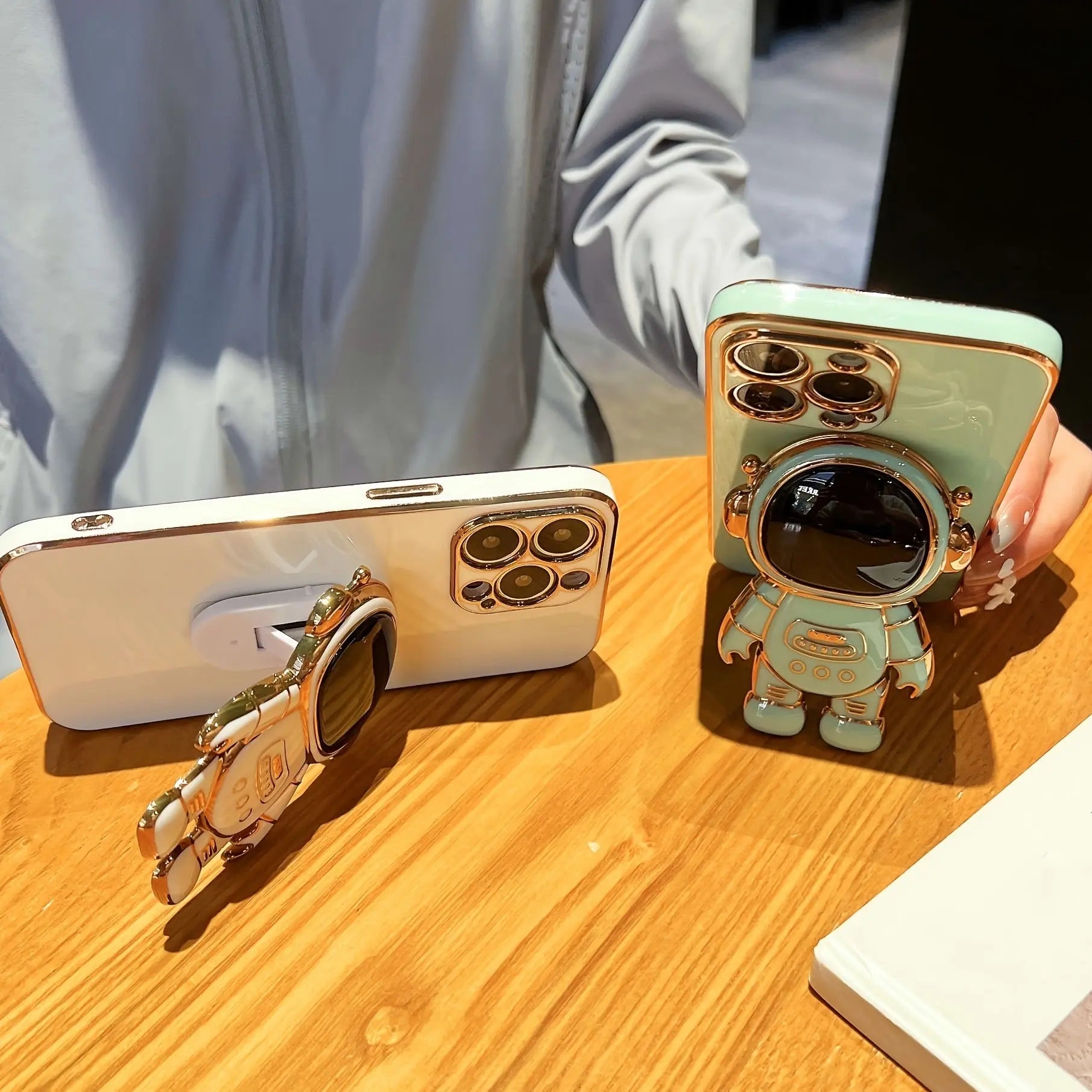 Astronaut Foldable Bracket Phone Case For ; iPhone 11/12 /13/14/Plus/Pro/Pro Max/7/8/XR/XS - VINE GLOBAL