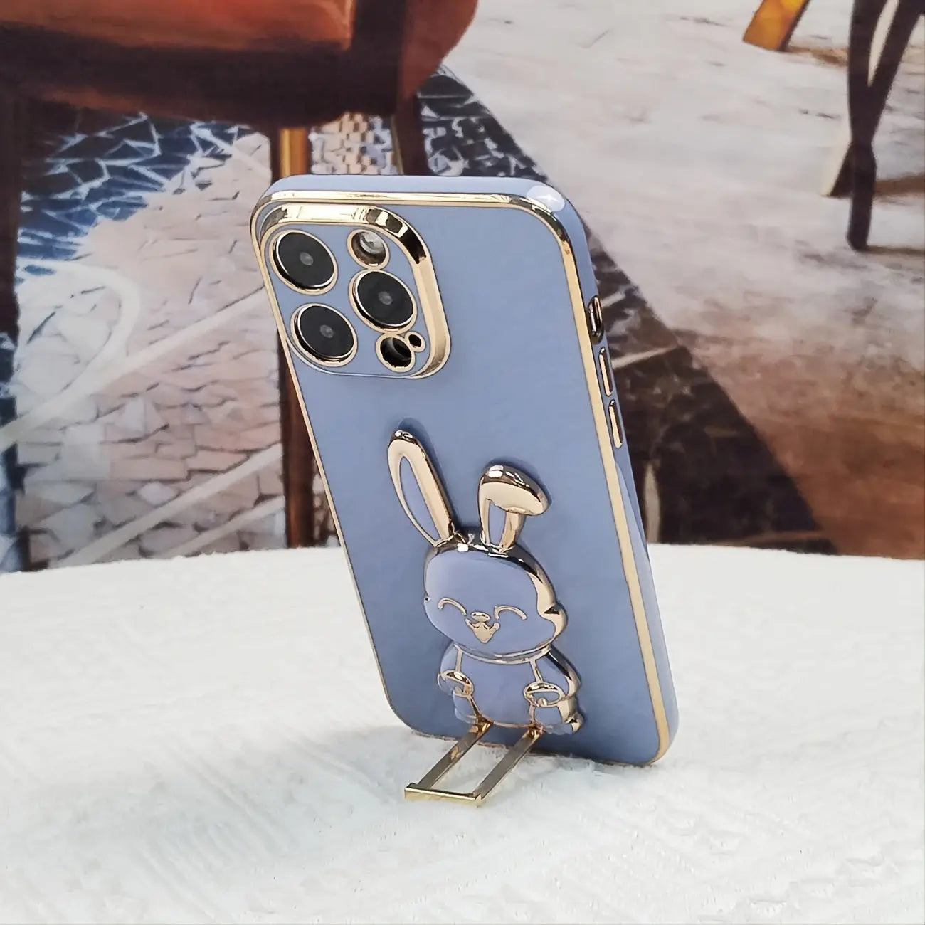 Phone Case With Rabbit Holder Hidden Stand Shockproof Slim Protective Cove Anti-Fall Sleeve Phone Case; For IPhone7/8/11/12/13/14/X/XR/Xs/Plus/Pro/Pro Max/SE2/mini Series - VINE GLOBAL