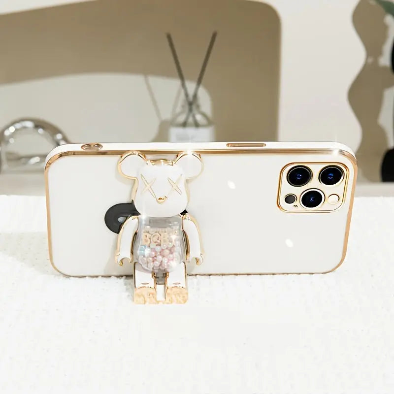 Candy Bear Bracket Phone Case For IPhone14/14Plus/14Pro/14Pro Max; IPhone13/13Mini/13Pro/13Pro Max; IPhone12/12Mini/12Pro/12Pro Max; IPhone11/11Pro/11Pro Max - VINE GLOBAL