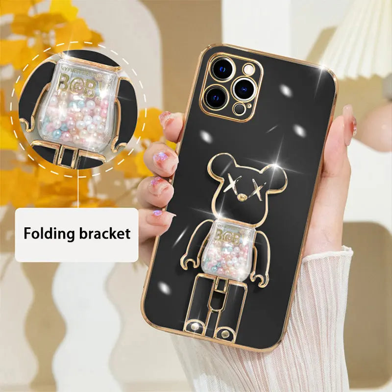 Candy Bear Bracket Phone Case For IPhone14/14Plus/14Pro/14Pro Max; IPhone13/13Mini/13Pro/13Pro Max; IPhone12/12Mini/12Pro/12Pro Max; IPhone11/11Pro/11Pro Max - VINE GLOBAL