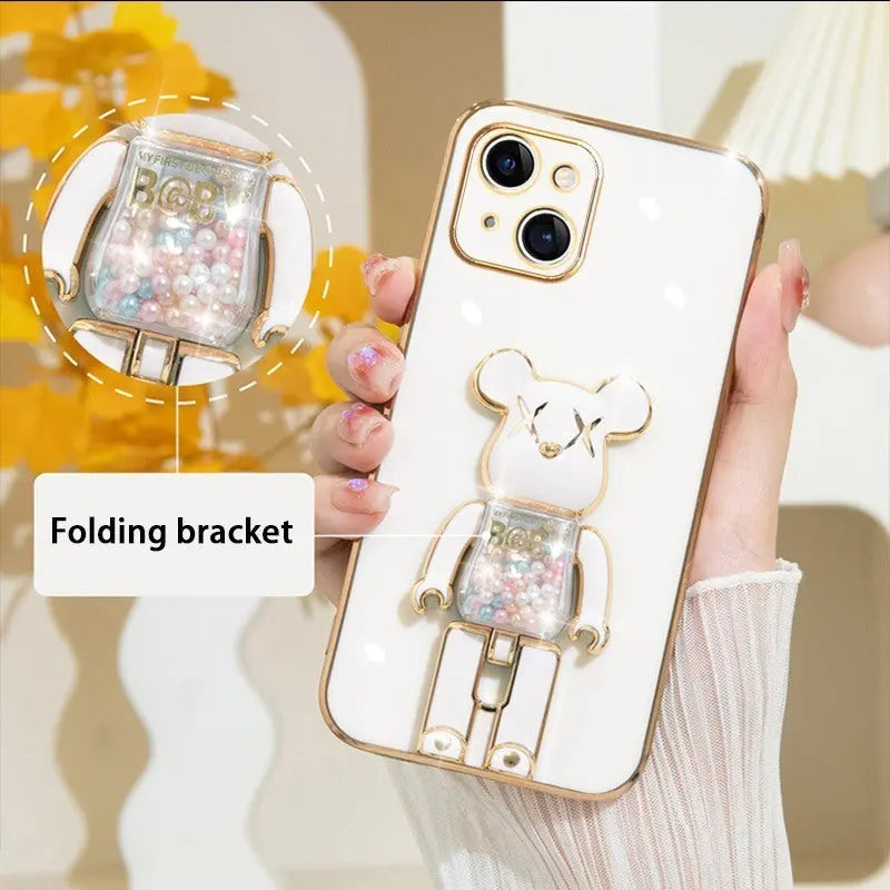 Candy Bear Bracket Phone Case For IPhone14/14Plus/14Pro/14Pro Max; IPhone13/13Mini/13Pro/13Pro Max; IPhone12/12Mini/12Pro/12Pro Max; IPhone11/11Pro/11Pro Max - VINE GLOBAL
