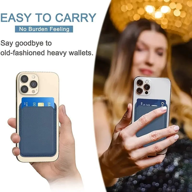 Magsafe Magnetic Leather Card Clip For IPhone 14 Pro Max 13 12 Pro Magnetic Wallet Card Holder Bag Phone Case Accessories - VINE GLOBAL