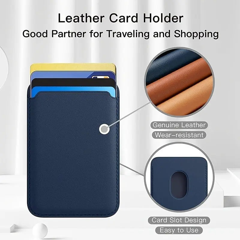 Magsafe Magnetic Leather Card Clip For IPhone 14 Pro Max 13 12 Pro Magnetic Wallet Card Holder Bag Phone Case Accessories - VINE GLOBAL
