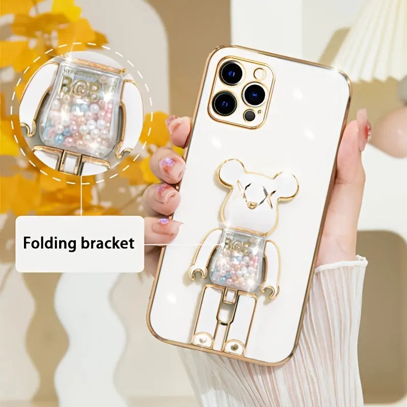 Candy Bear Bracket Phone Case For IPhone14/14Plus/14Pro/14Pro Max; IPhone13/13Mini/13Pro/13Pro Max; IPhone12/12Mini/12Pro/12Pro Max; IPhone11/11Pro/11Pro Max - VINE GLOBAL