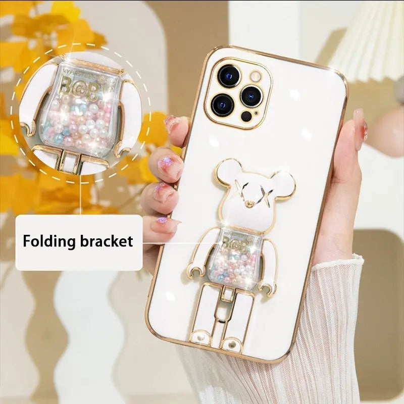 Candy Bear Bracket Phone Case For IPhone14/14Plus/14Pro/14Pro Max; IPhone13/13Mini/13Pro/13Pro Max; IPhone12/12Mini/12Pro/12Pro Max; IPhone11/11Pro/11Pro Max - VINE GLOBAL
