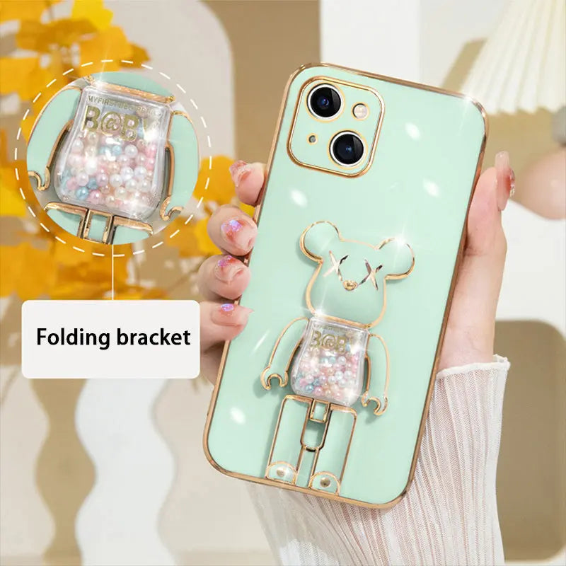 Candy Bear Bracket Phone Case For IPhone14/14Plus/14Pro/14Pro Max; IPhone13/13Mini/13Pro/13Pro Max; IPhone12/12Mini/12Pro/12Pro Max; IPhone11/11Pro/11Pro Max - VINE GLOBAL