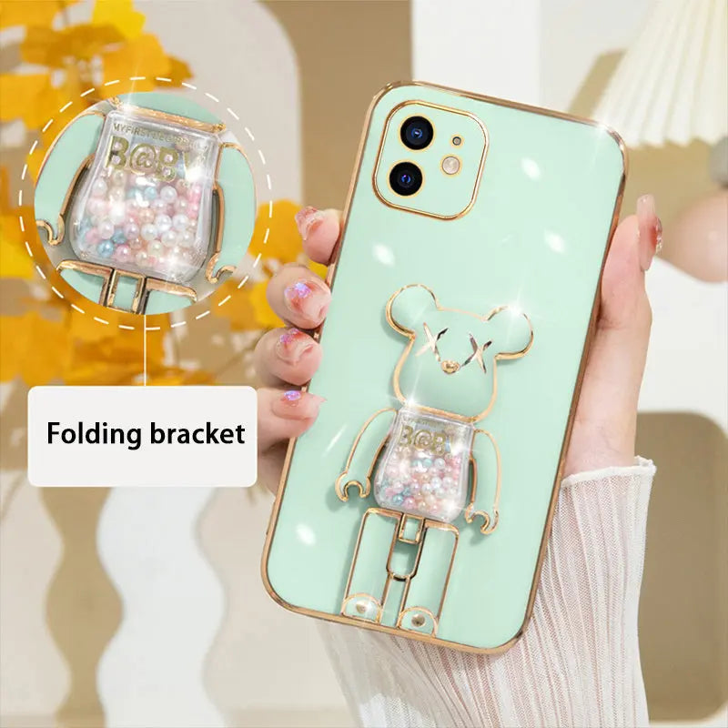 Candy Bear Bracket Phone Case For IPhone14/14Plus/14Pro/14Pro Max; IPhone13/13Mini/13Pro/13Pro Max; IPhone12/12Mini/12Pro/12Pro Max; IPhone11/11Pro/11Pro Max - VINE GLOBAL