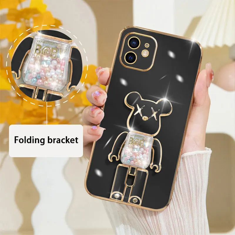 Candy Bear Bracket Phone Case For IPhone14/14Plus/14Pro/14Pro Max; IPhone13/13Mini/13Pro/13Pro Max; IPhone12/12Mini/12Pro/12Pro Max; IPhone11/11Pro/11Pro Max - VINE GLOBAL