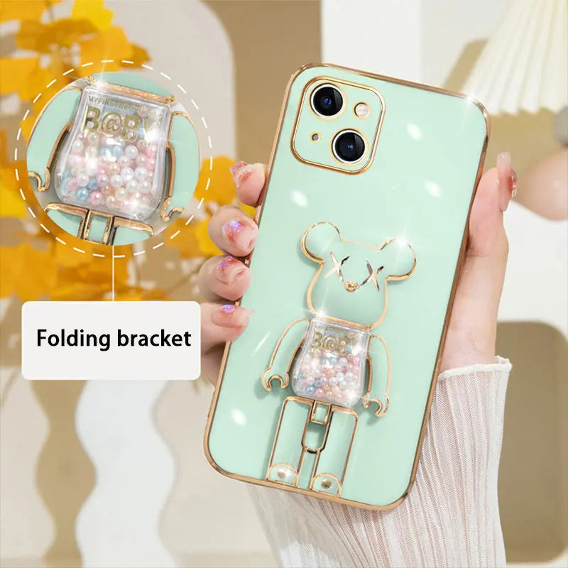 Candy Bear Bracket Phone Case For IPhone14/14Plus/14Pro/14Pro Max; IPhone13/13Mini/13Pro/13Pro Max; IPhone12/12Mini/12Pro/12Pro Max; IPhone11/11Pro/11Pro Max - VINE GLOBAL