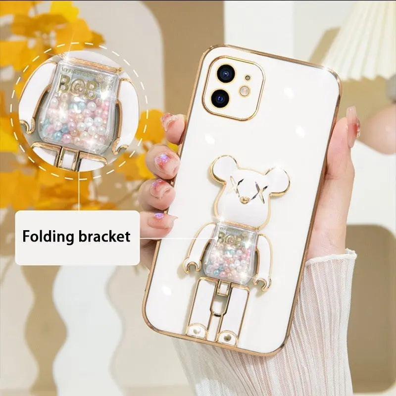 Candy Bear Bracket Phone Case For IPhone14/14Plus/14Pro/14Pro Max; IPhone13/13Mini/13Pro/13Pro Max; IPhone12/12Mini/12Pro/12Pro Max; IPhone11/11Pro/11Pro Max - VINE GLOBAL