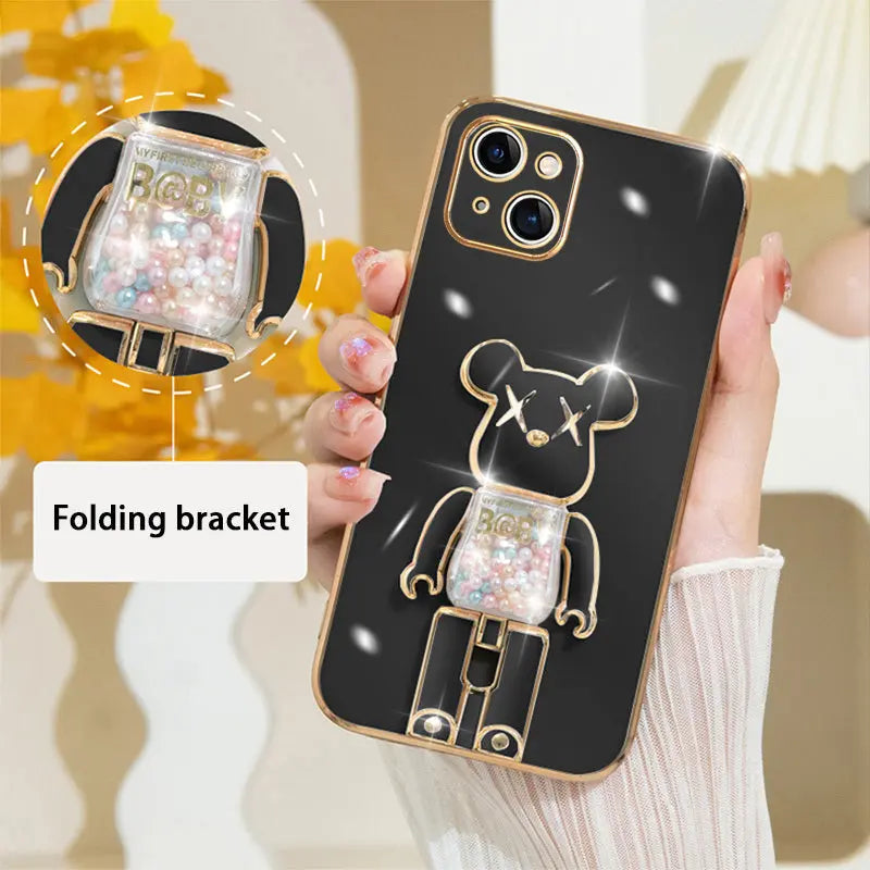 Candy Bear Bracket Phone Case For IPhone14/14Plus/14Pro/14Pro Max; IPhone13/13Mini/13Pro/13Pro Max; IPhone12/12Mini/12Pro/12Pro Max; IPhone11/11Pro/11Pro Max - VINE GLOBAL