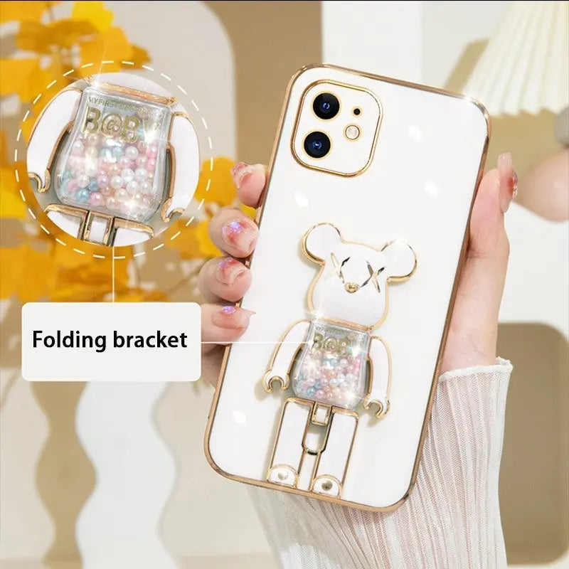 Candy Bear Bracket Phone Case For IPhone14/14Plus/14Pro/14Pro Max; IPhone13/13Mini/13Pro/13Pro Max; IPhone12/12Mini/12Pro/12Pro Max; IPhone11/11Pro/11Pro Max - VINE GLOBAL