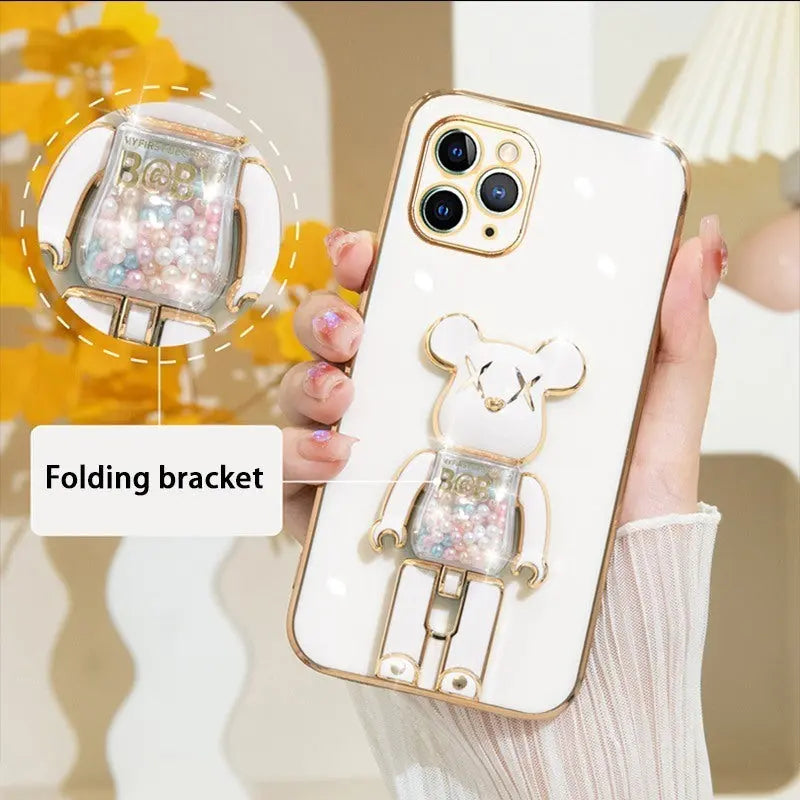 Candy Bear Bracket Phone Case For IPhone14/14Plus/14Pro/14Pro Max; IPhone13/13Mini/13Pro/13Pro Max; IPhone12/12Mini/12Pro/12Pro Max; IPhone11/11Pro/11Pro Max - VINE GLOBAL