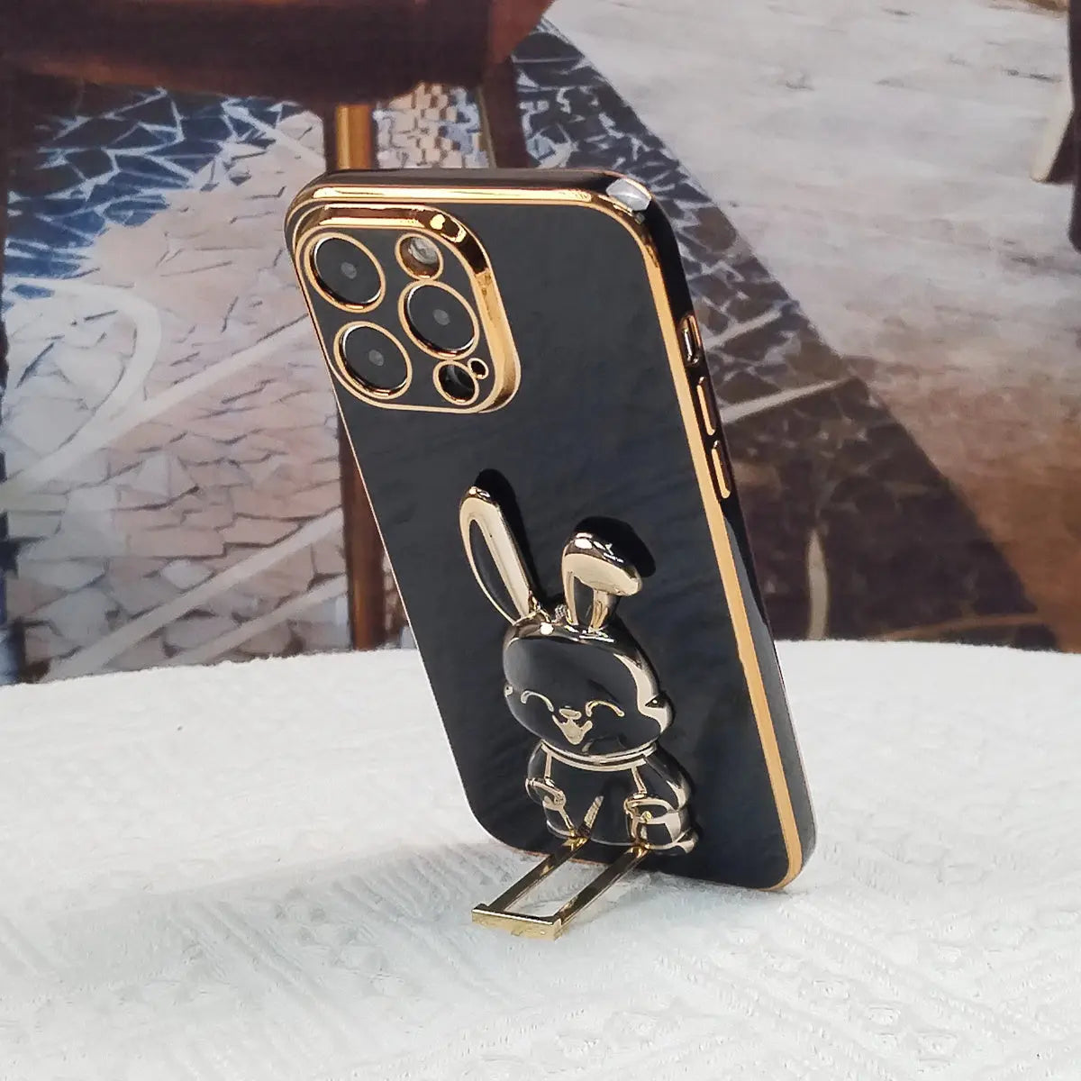 Phone Case With Rabbit Holder Hidden Stand Shockproof Slim Protective Cove Anti-Fall Sleeve Phone Case; For IPhone7/8/11/12/13/14/X/XR/Xs/Plus/Pro/Pro Max/SE2/mini Series - VINE GLOBAL