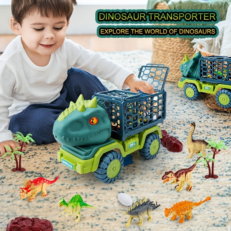 Large Dinosaur Inertia Transport Toy Car Children's Truck Christmas Birthday Gift; Dinosaur Play Set For Boys And Girls - VINE GLOBAL