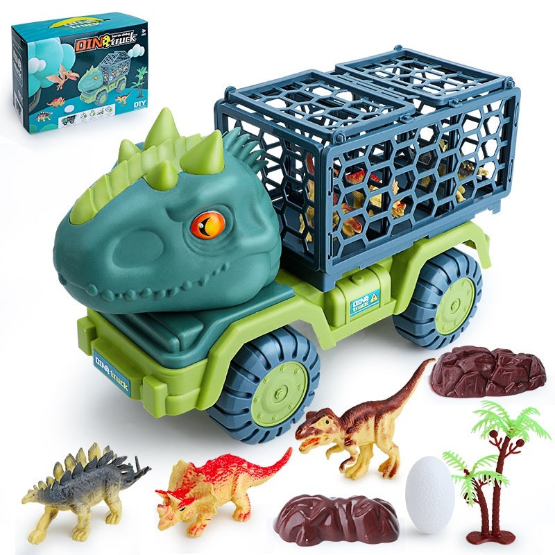 Large Dinosaur Inertia Transport Toy Car Children's Truck Christmas Birthday Gift; Dinosaur Play Set For Boys And Girls - VINE GLOBAL