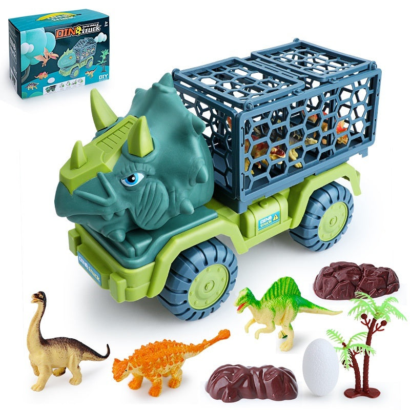 Large Dinosaur Inertia Transport Toy Car Children's Truck Christmas Birthday Gift; Dinosaur Play Set For Boys And Girls - VINE GLOBAL
