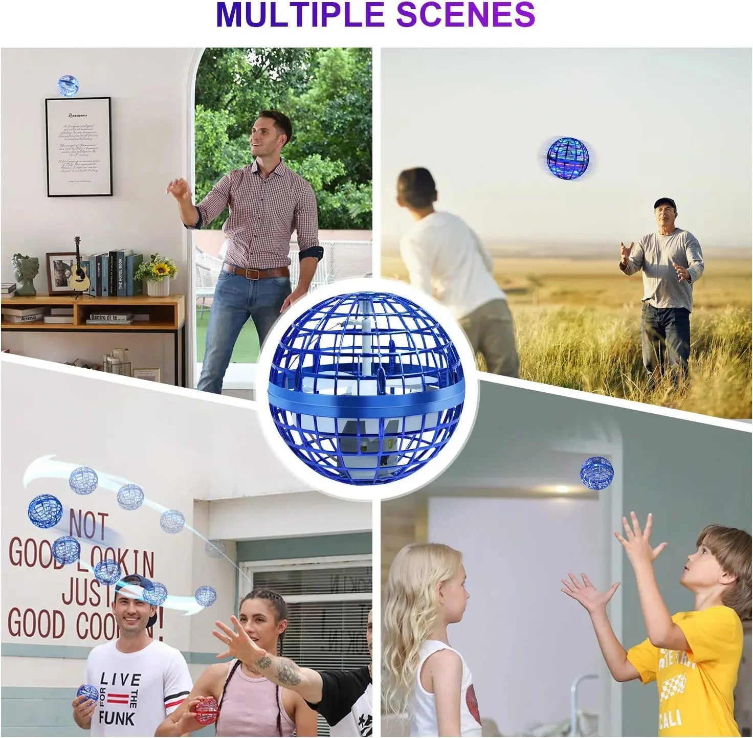 Flying Ball Toys;  Hover Orb;  2022 Magic Controller Mini Drone;  Boomerang Spinner 360 Rotating Spinning UFO Safe for Kids Adults - VINE GLOBAL