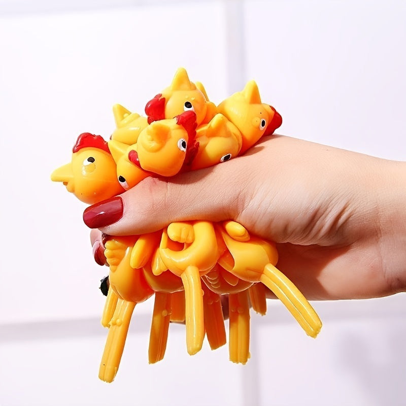 Slingshot Chicken Rubber Chicken Flick Chicken Flying Chicken Flingers Stress Gag Toys; Funny Christmas Easter Chicks Novelty Gifts For Kids - VINE GLOBAL