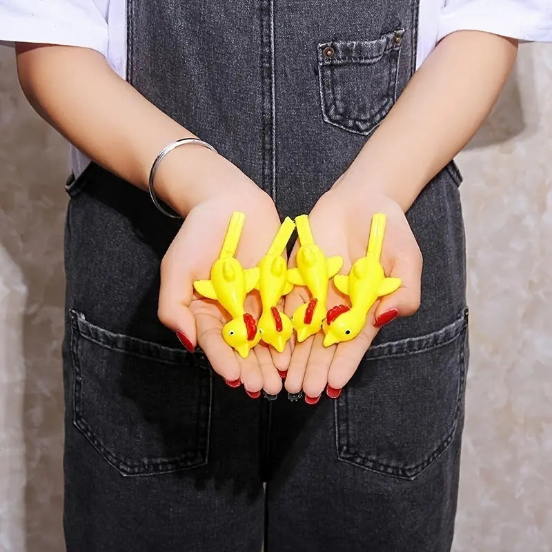 Slingshot Chicken Rubber Chicken Flick Chicken Flying Chicken Flingers Stress Gag Toys; Funny Christmas Easter Chicks Novelty Gifts For Kids - VINE GLOBAL