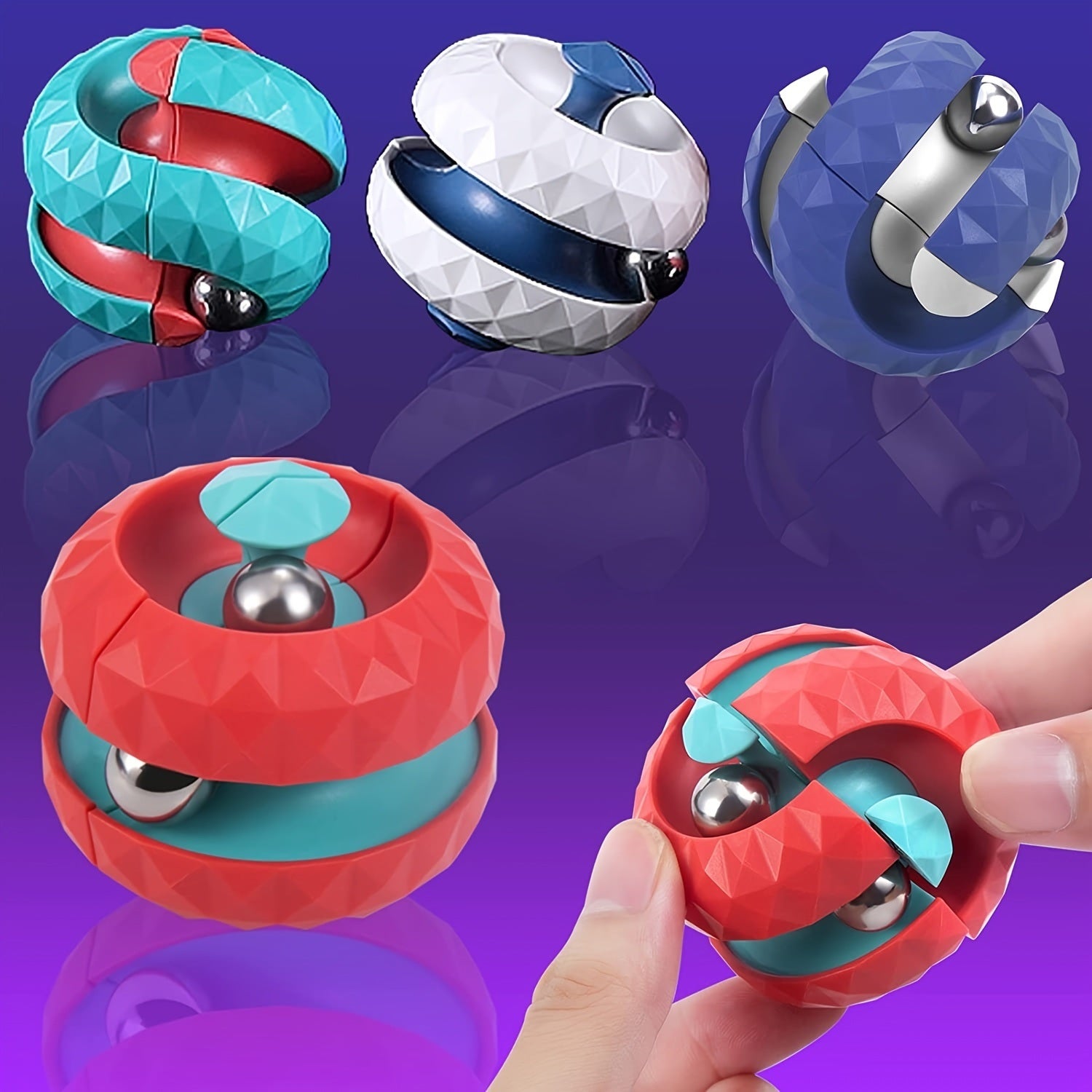 Orbit Ball Toy; Fidget Cube Puzzle Ball Spinning Toy; Track Infinite Flip Change Puzzle Games Novelty Creative Stress Relieve Toys For Kids Children Adults - VINE GLOBAL