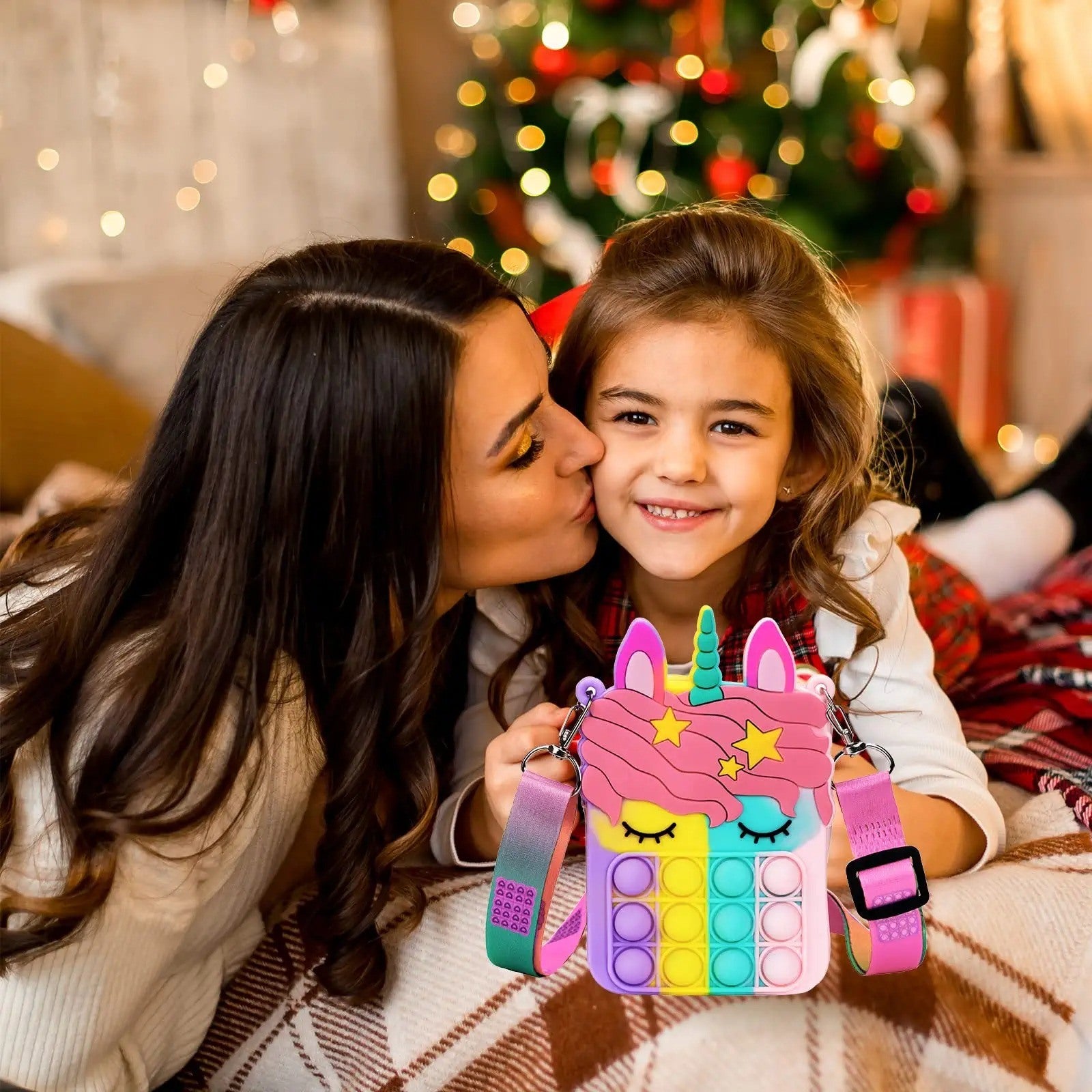 Girl And Women's Unicorn Pop Purse Pop Bag With Unicorn Pop Toy; Shoulder Bag Fidget Toys Pop Fidget Backpack - VINE GLOBAL