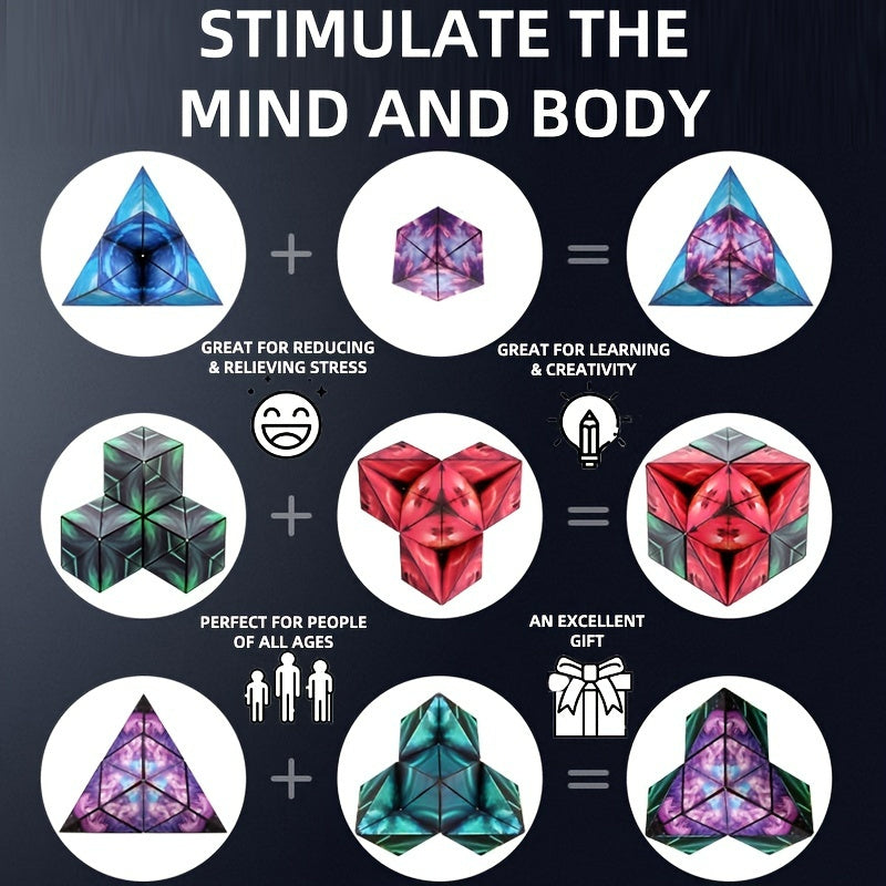 3D Magnetic Deformation Magnetic Solid Geometric Equation Capri Infinity Equation 36pcs High Magnetic Insulation Surface 4 In 1 - VINE GLOBAL