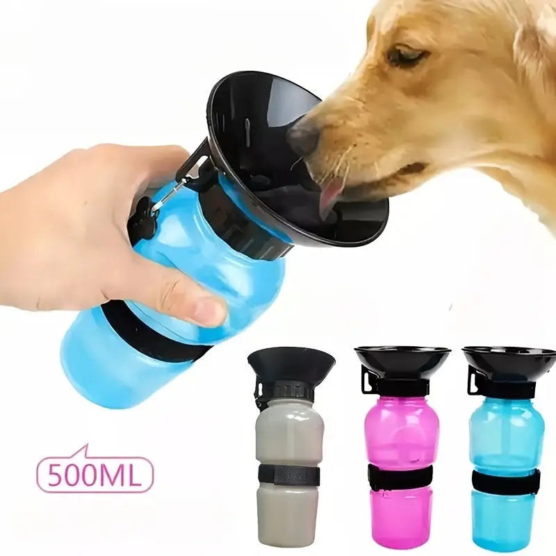 1pc Dog Water Bottle; Plastic Dog & Cat Water Bottle Mug 500ml For Outdoor Travel - VINE GLOBAL