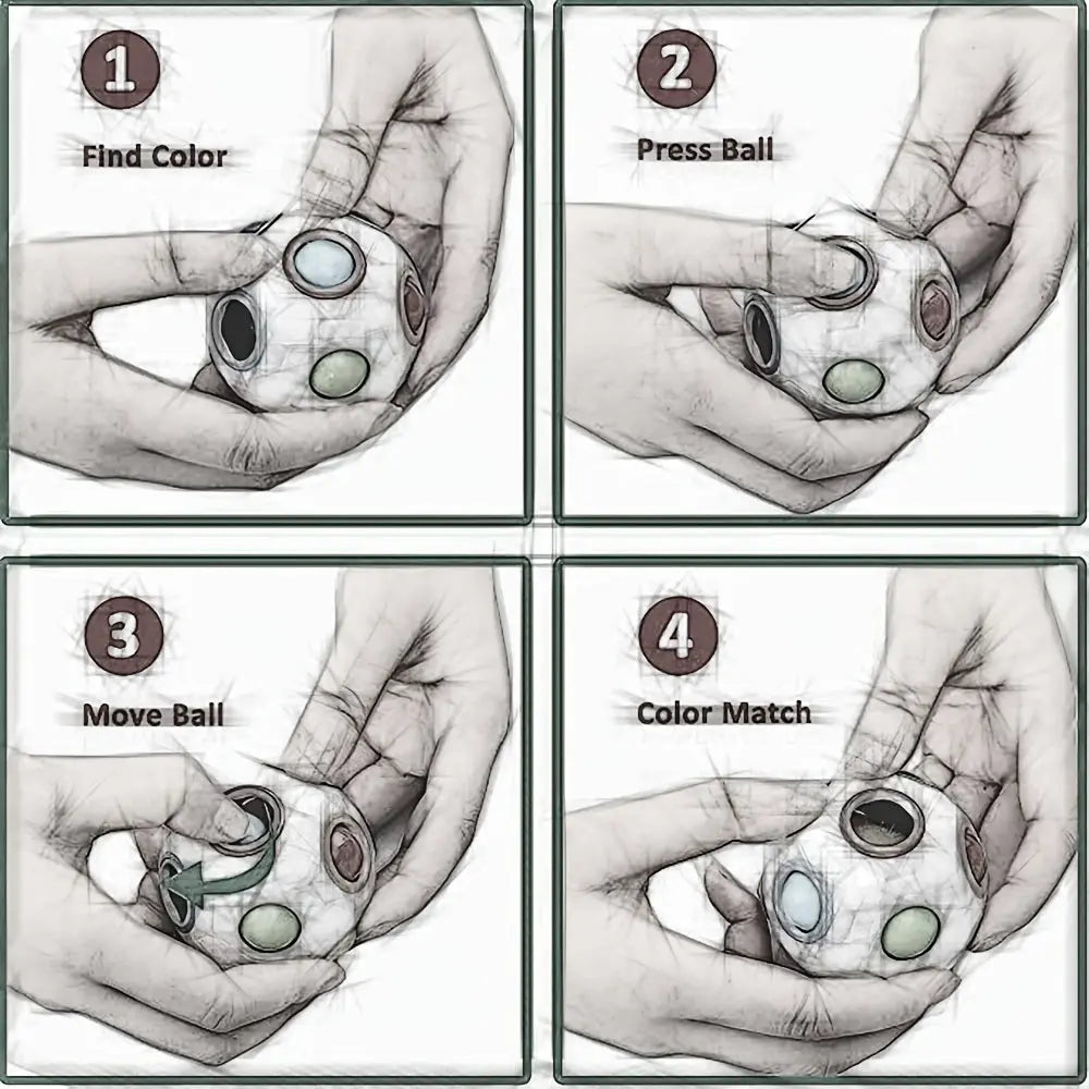 Rainbow Puzzle Ball- Fidget Ball Puzzle Game- Brain Teaser Toy For Boys & Girls Age 3 And Up- Birthday Party Christmas Easter Gift Stocking Stuffers Toy For Kids Teens Adults - VINE GLOBAL