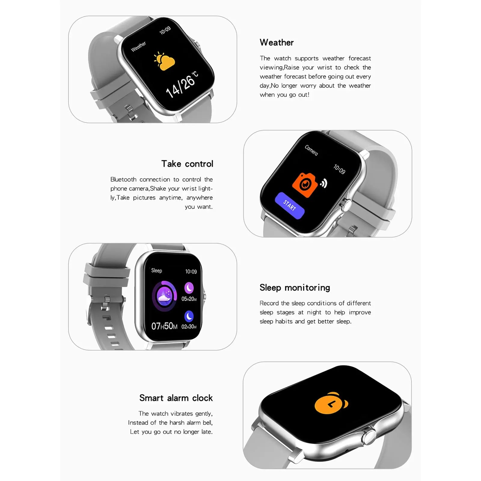 Smart Watch; Heart Rate Blood Pressure Sleep Monitor Smart Watch - VINE GLOBAL