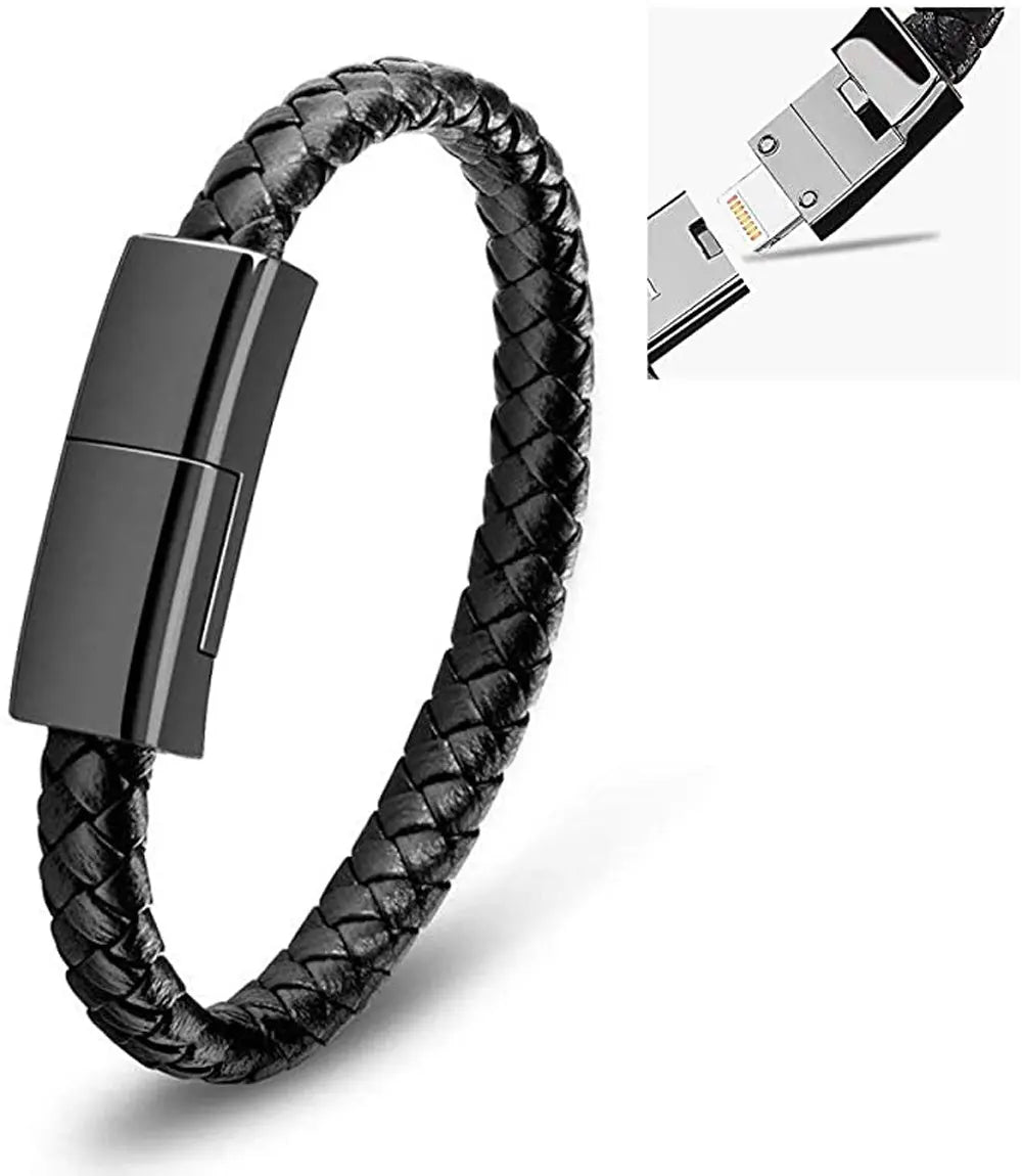 Bracelet USB Charging Cable Outdoor Portable Leather Mini Micro USB C Charger Data Cable For iPhone Samsung HUAWEI Xiaomi - VINE GLOBAL