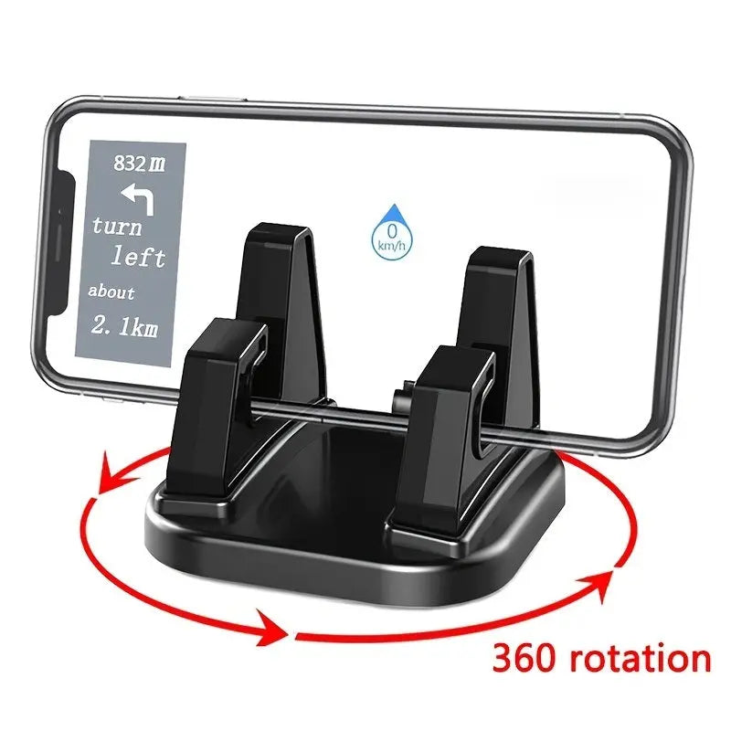 Car Phone Holder 360 Degree Rotation Dashboard Mount Simple Auto Mobile Phone GPS Navigation Stand For Xiaomi Iphone 12 13 - VINE GLOBAL