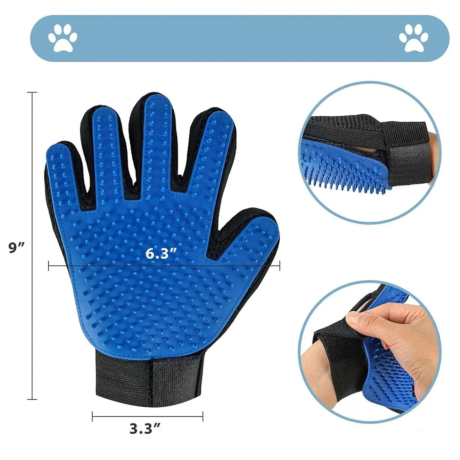 1pair Pet Grooming Glove Gentle Hair Remover Brush - VINE GLOBAL