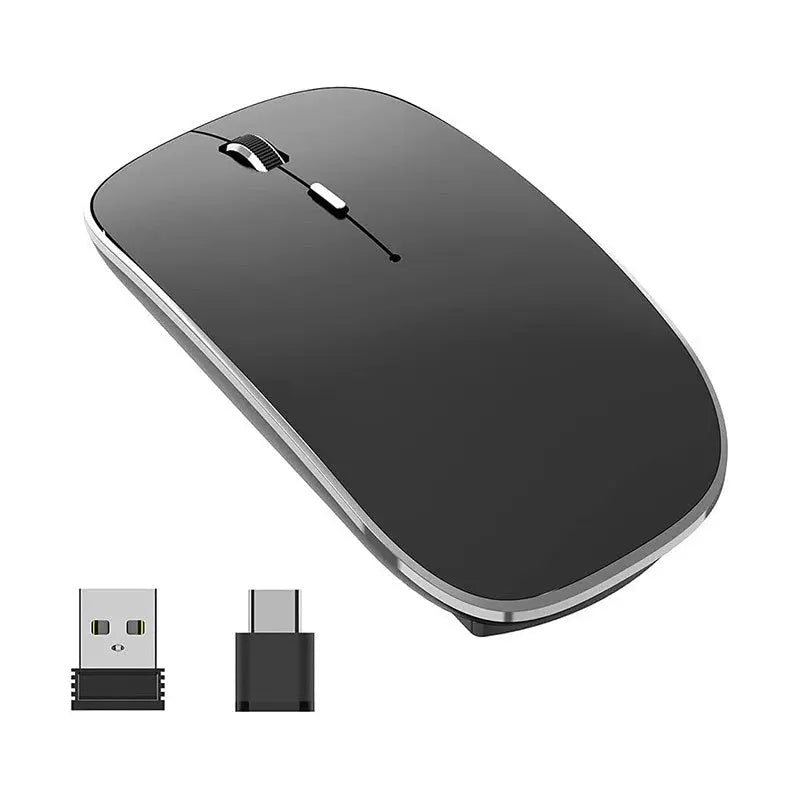 Wireless Charging Mouse Portable Mute Wireless Mouse USB And Type-C Dual Mode Wireless Mouse Adjustable DPI Laptop For Mac; MacBook; Android; PC - VINE GLOBAL