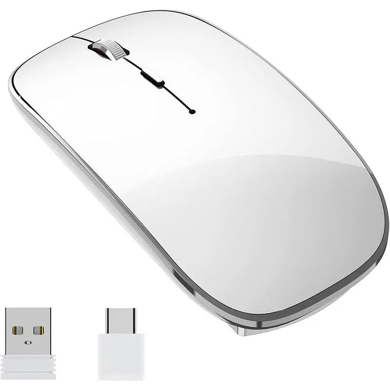 Wireless Charging Mouse Portable Mute Wireless Mouse USB And Type-C Dual Mode Wireless Mouse Adjustable DPI Laptop For Mac; MacBook; Android; PC - VINE GLOBAL